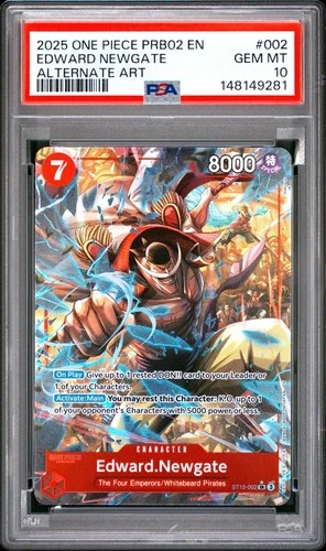 One Piece Edward Newgate Alternate Art PRB02 ST15-002 PSA 10 Gem Mint