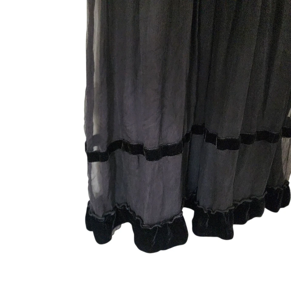 Vestido Ruth 2 Y2K Babydoll Negro Seda Terciopelo Cachicho Hada Oscura Foto 4 de 4