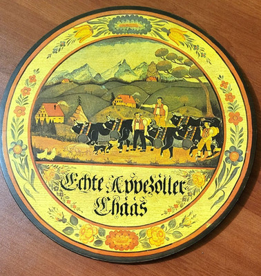 Vintage Swiss Country Wall Art Board ''Echte Appezoller Chaas''