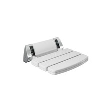 Flode Wall Mounted Shower Seat White Folding Seat Chrome Arms