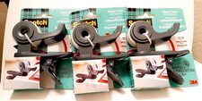 New Scotch 3M Tape Clip Twist Desktop Dispenser Gray Portable Set Of 3