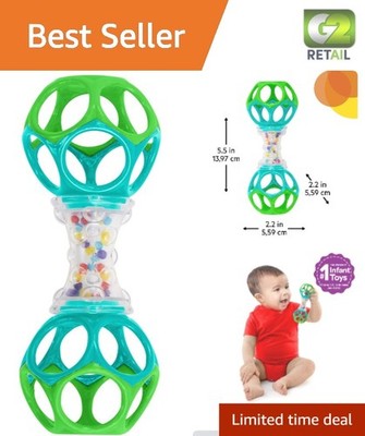 Infant-Friendly Oball Shaker Rattle - Perfect for On-the-Go Play and Teething