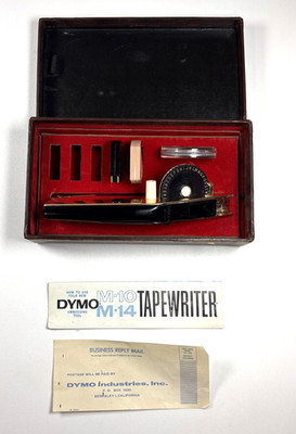 Vintage DYMO M-10  Spin Dial GOLD Tapewriter in Case