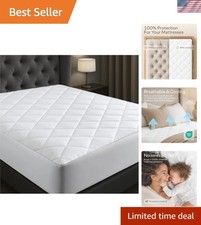 Cotton Mattress Pad Queen Breathable Cooling Ultra Plush Waterproof Protector