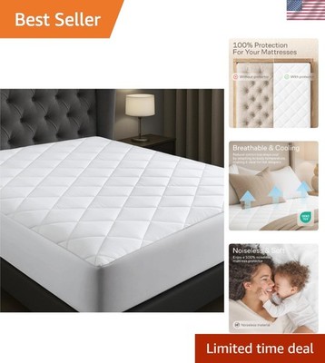 Cotton Mattress Pad Queen Breathable Cooling Ultra Plush Waterproof Protector