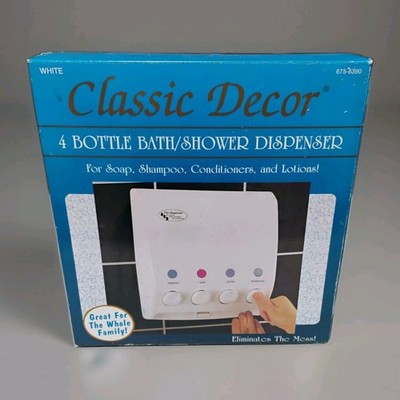 VTG Classic Decor Soap Shampoo 4 Bottle Dispenser NIB