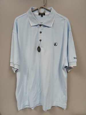 NWT Mens Stauer Short Sleeve Light Blue Polo Shirt Size XL