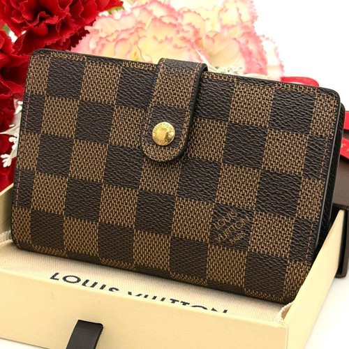 Louis Vuitton Damier Ebene Viennois Folding Wallet Brown