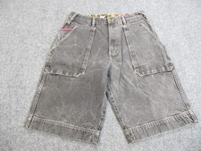 VTG Platinum FUBU Shorts Mens 36 Gray Denim Cargo Hip Hop Fat Albert Y2K Baggy