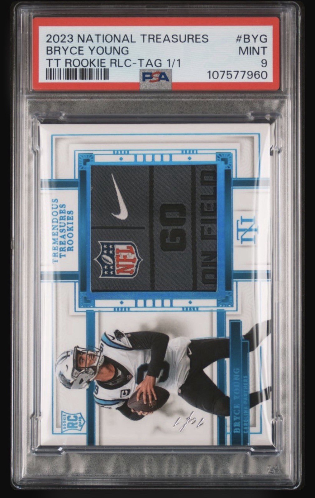 2023 NATIONAL TREASURES BRYCE YOUNG TREMENDOUS TREASURES ROOKIES RELICS 1/1 RC
