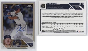 2023 Topps Chrome Rookie Auto Refractor /499 Joey Wiemer #RA-JW Auto RC