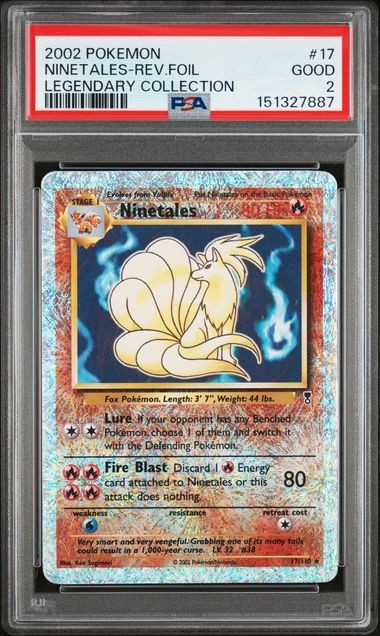 NINETALES Legendary Collection Reverse Holo Rare #17 PSA 2 Vintage Pokemon