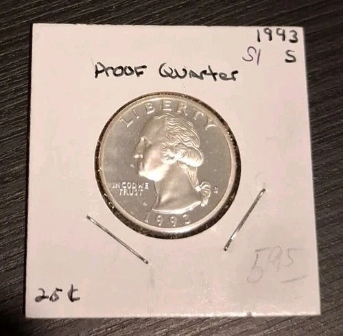 1993 S Washington Quarter Deep Cameo Gem Proof 90% Silver (USbx) Free Shipping