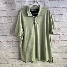 Orvis Men s Polo Shirt XXL Light Green Fishing Logo Outdoors 3 Button Pullover