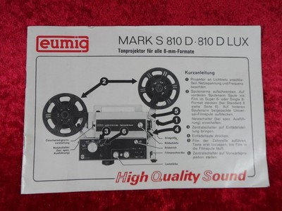 ''Eumig Mark S 810 D, 810 D lux''  Tonprojektor, Original Bedienungsanleitung (1)