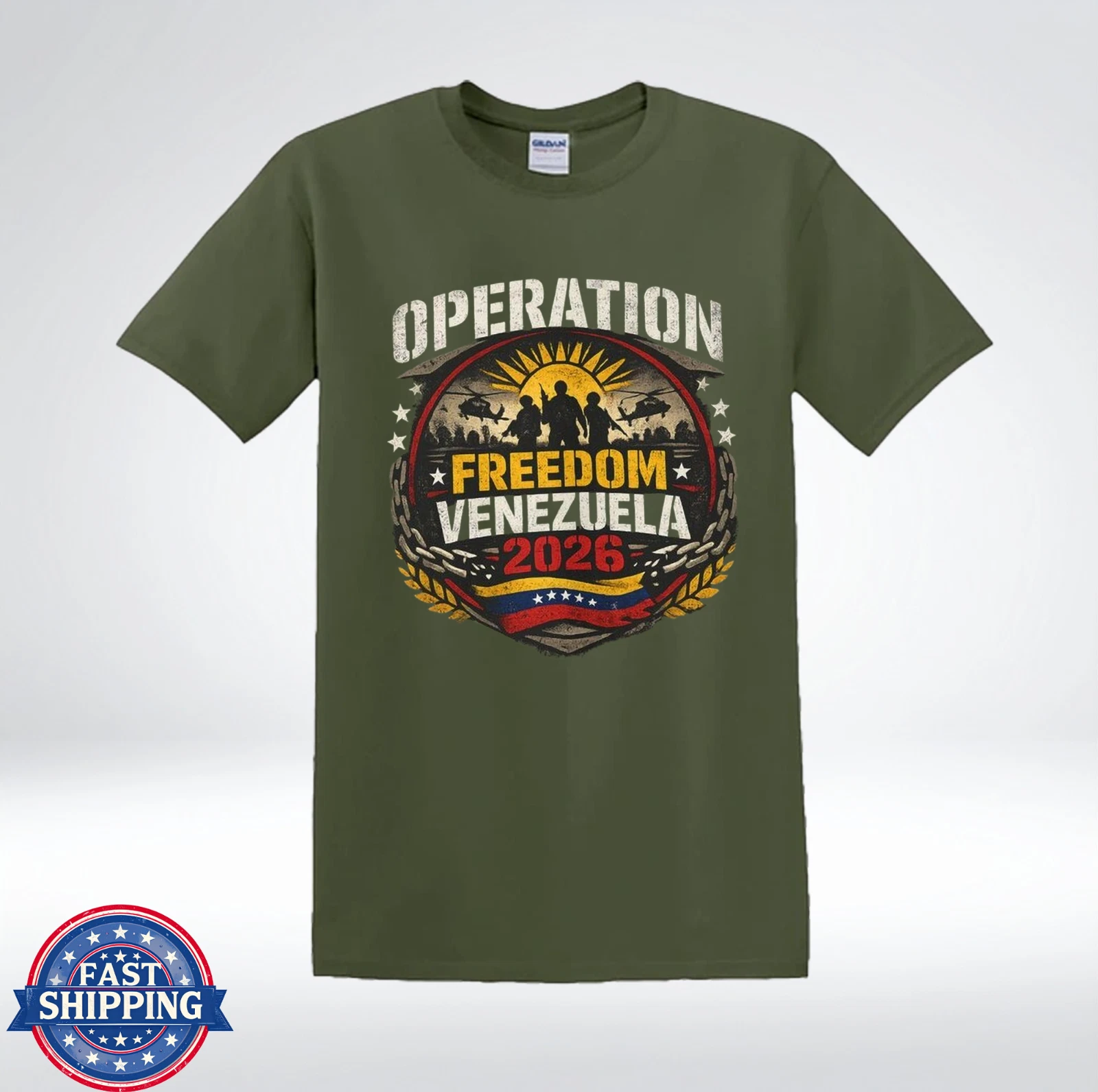 Operation Freedom Venezuela 2026 Patriotic Graphic T-Shirt