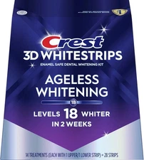 Crest 3D Whitestrips Ageless Whitening 18 Levels Whiter 28 Strips Exp. 07/16/27