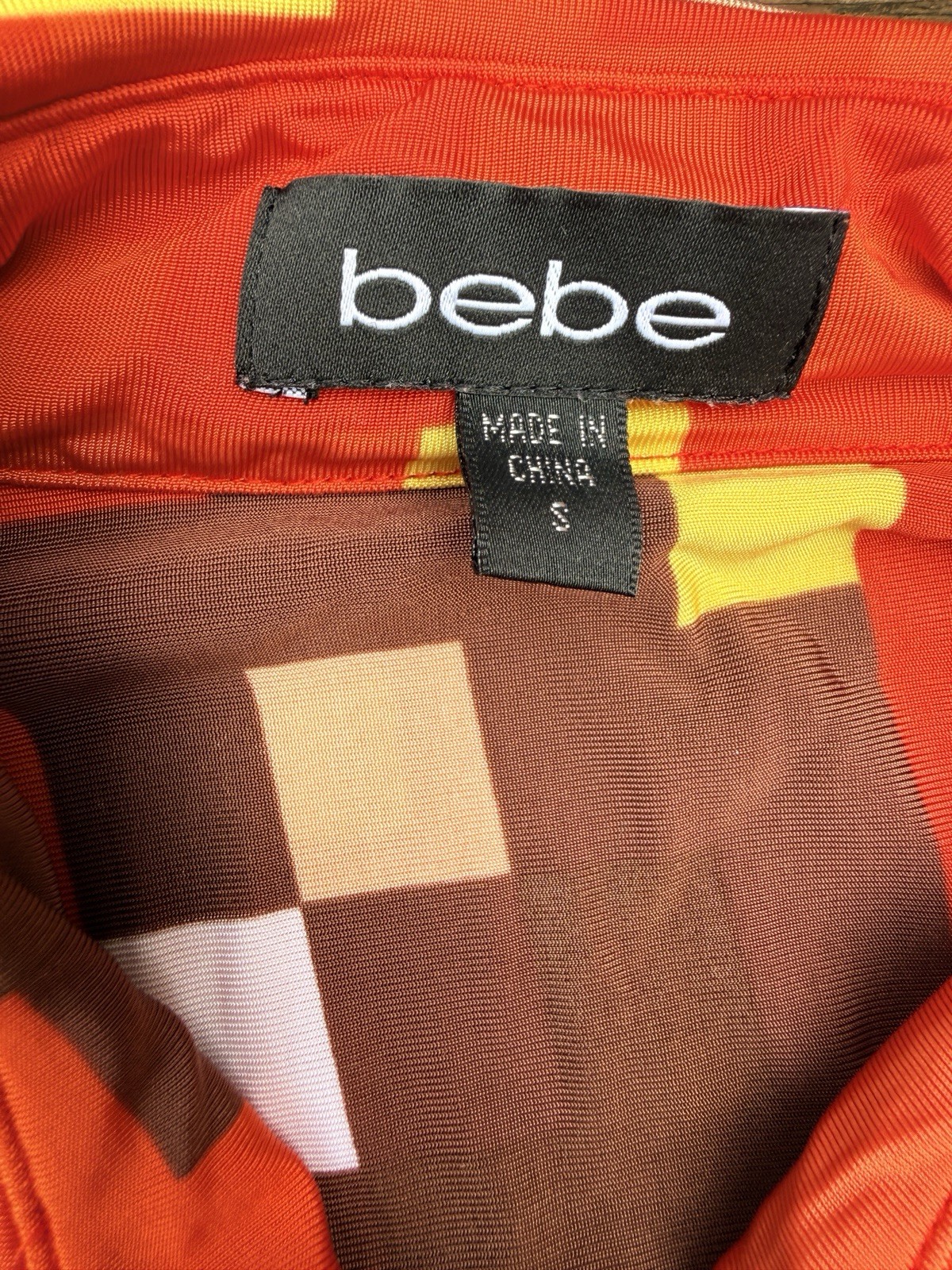 2000s Y2K Bebe Abstract Pattern Button Down Blous… - image 7