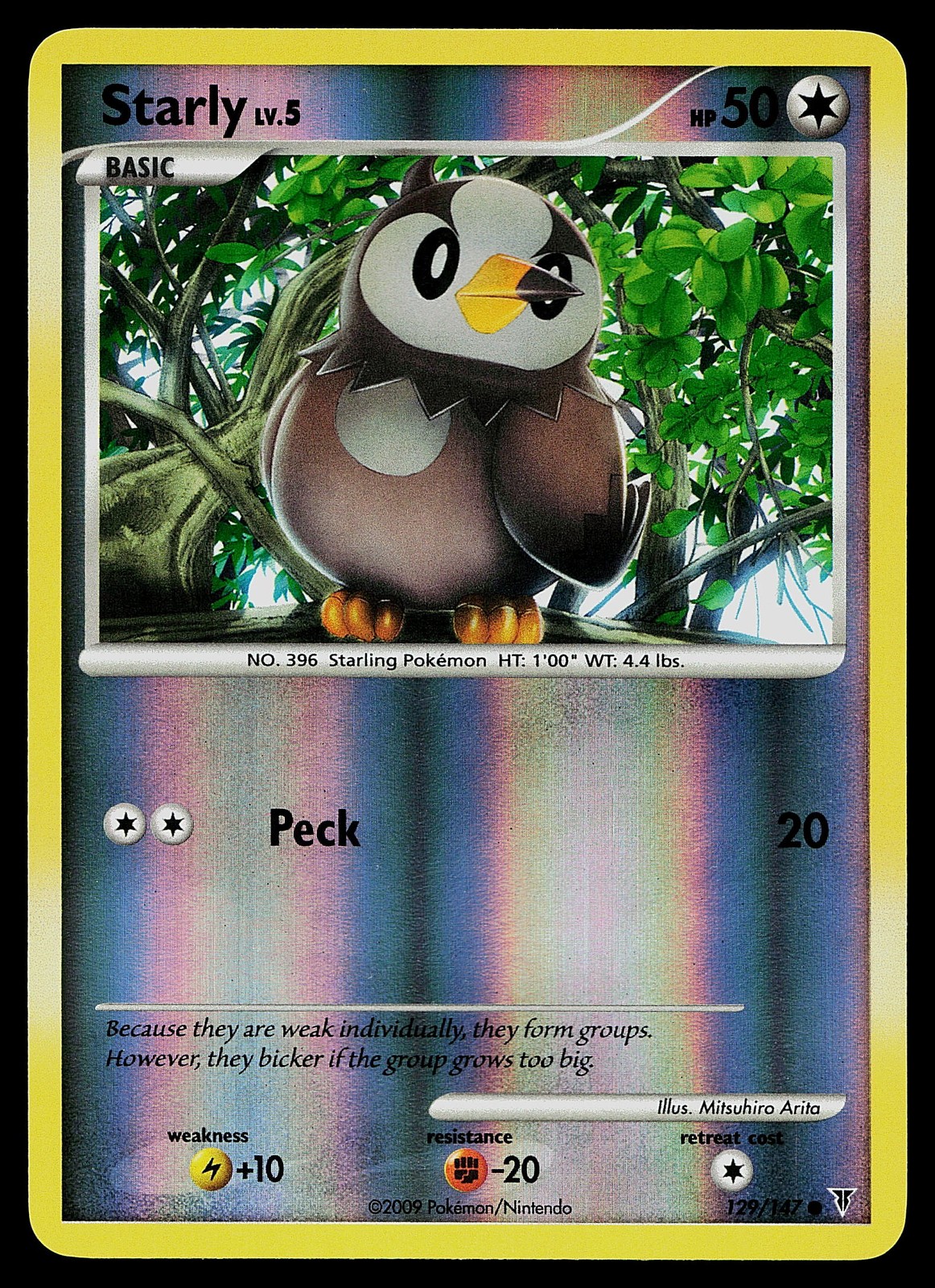 Pokemon Card - Starly Supreme Victors 129/147 Common Reverse Holo