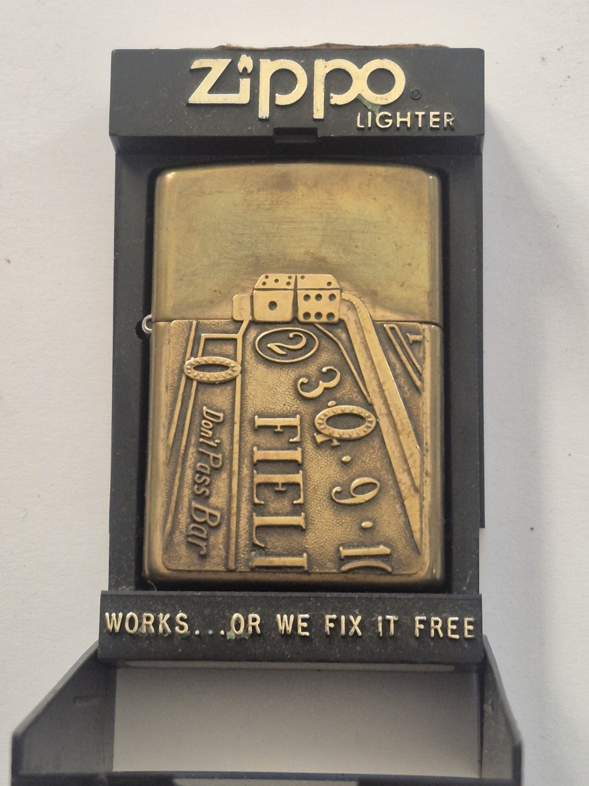 VINTAGE Zippo brass Craps- Casino Game RARE With Box