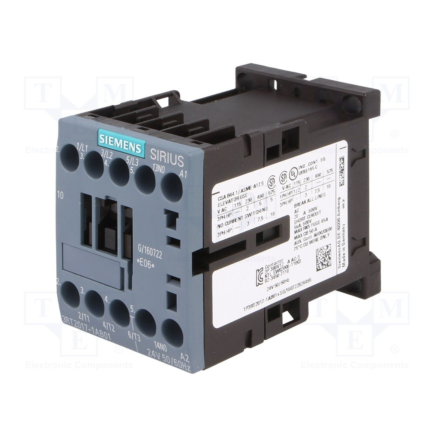 SIEMENS 3RT2017-1AB01 Contactor