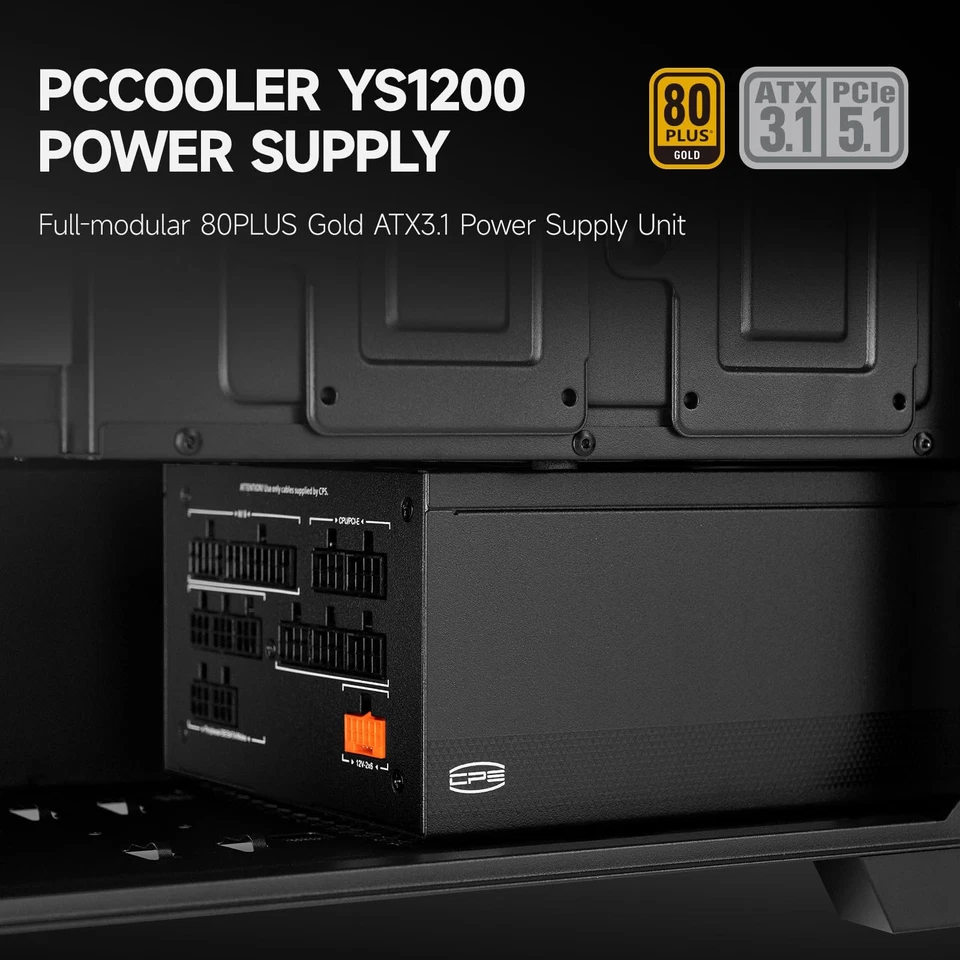 CPS YS1200 Power Supply, 1200W 80 Plus Gold Certified Fully Modular PCIe 5.1 ... - Image 3 of 4