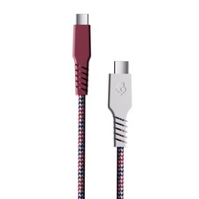 Skullcandy Line Braided Charging Cable, USB-C to USB-C - White/Crimson
