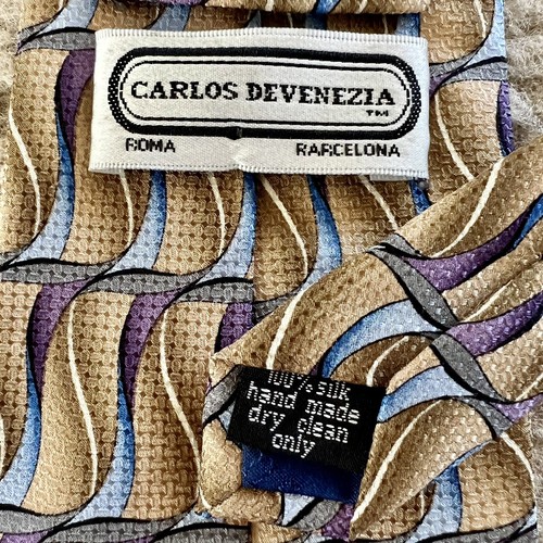 Carlos Devenezia Necktie Men's 100% Silk Tie Handmade - Picture 2 of 2
