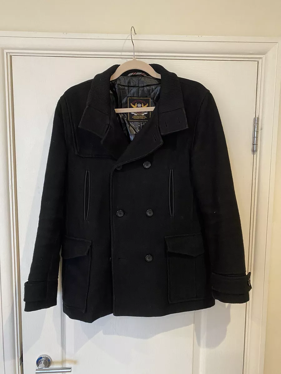Zara clearance black peacoat