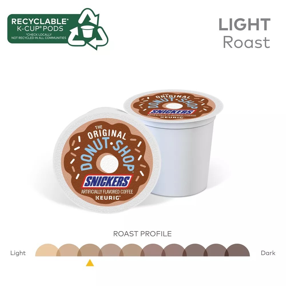 The Original Donut Shop, Snickers Flavored K-Cup Pods, 96 Ct. - Bulk Stock
