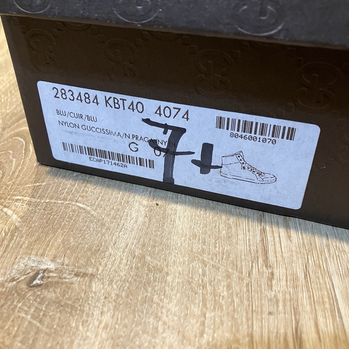 Gucci High Top Sneakers GG Blue Canvas Monogram CLEAN Logo 