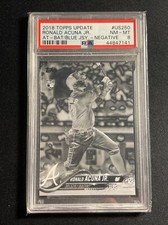 2018 TOPPS UPDATE RONALD ACUNA JR. #US250 NEGATIVE BLACK & WHITE SSP PSA 8!!