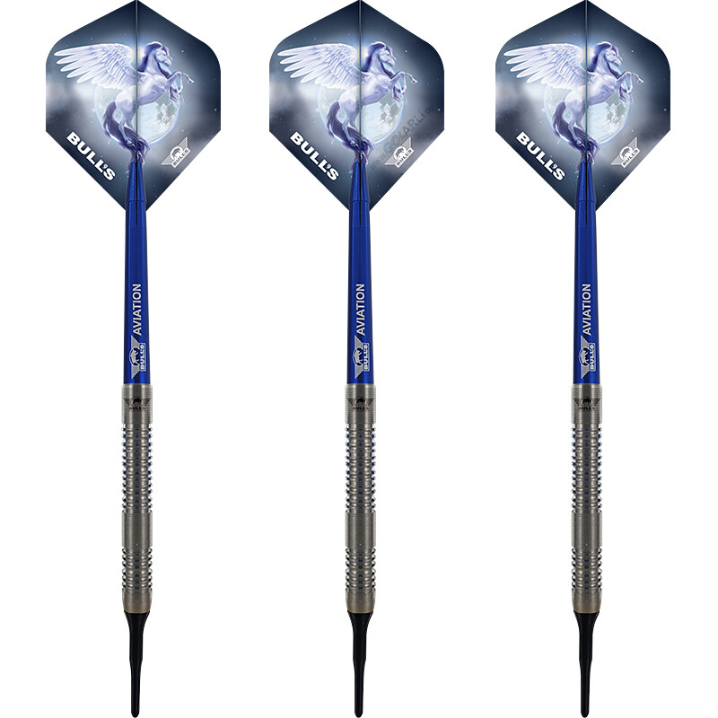 Мягкие дротики BULLS NL Soft Darts Blue Pegasus Barrel B с мягким наконечником из 95 вольфрама 20 г 16390₽