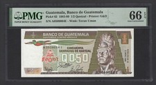 Guatemala 1/2 Quetzal 6-1-1988 P65 Uncirculated Grade 66