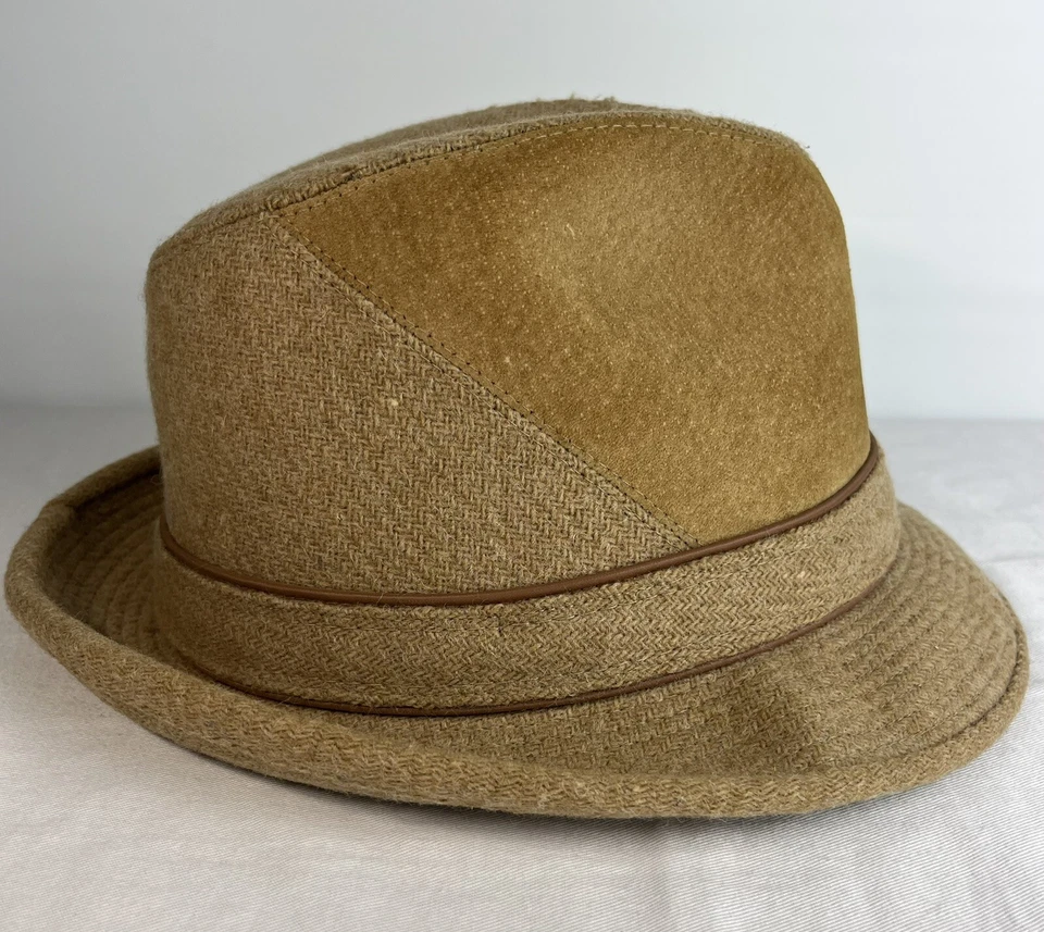 Chapéu Masculino 1960 DOBBS Trilby Lã Camurça 6 7/8 Marrom Claro Vintage - Imagem 2 de 4