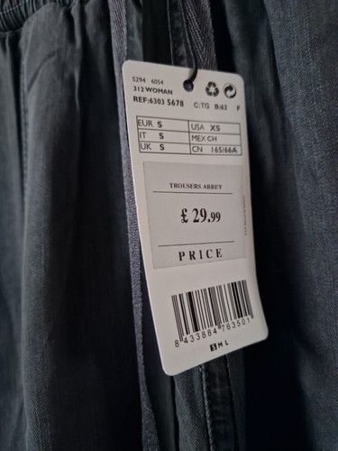 MNG Grey Wide Leg Relaxed Fit Trousers Size S - Picture 2 of 5