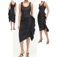 NEW $455 RHODE ELSIE RUCHED BLACK PARTY DRESS SIZE 4