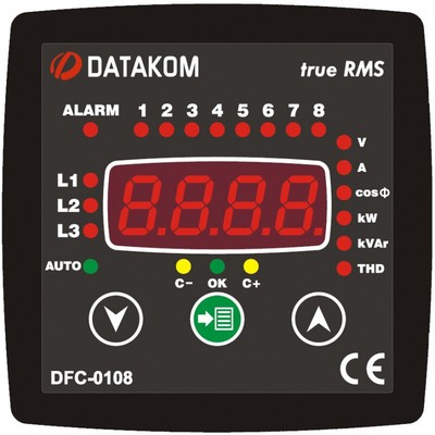 DATAKOM DFC-0108 power factor controller (8 steps) 96x96mm
