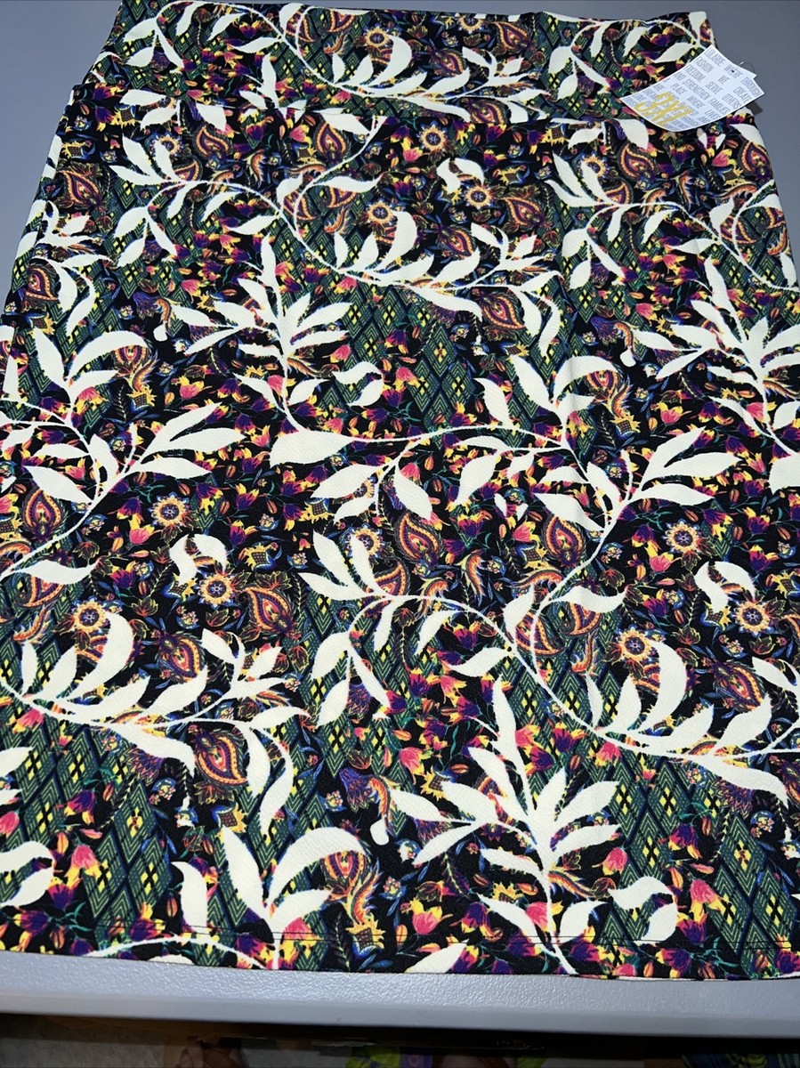 Jupe Crayon LuLaRoe Cassie – Taille 3XL – Bleu Marine Fleuri – Neuve Avec étiquettes