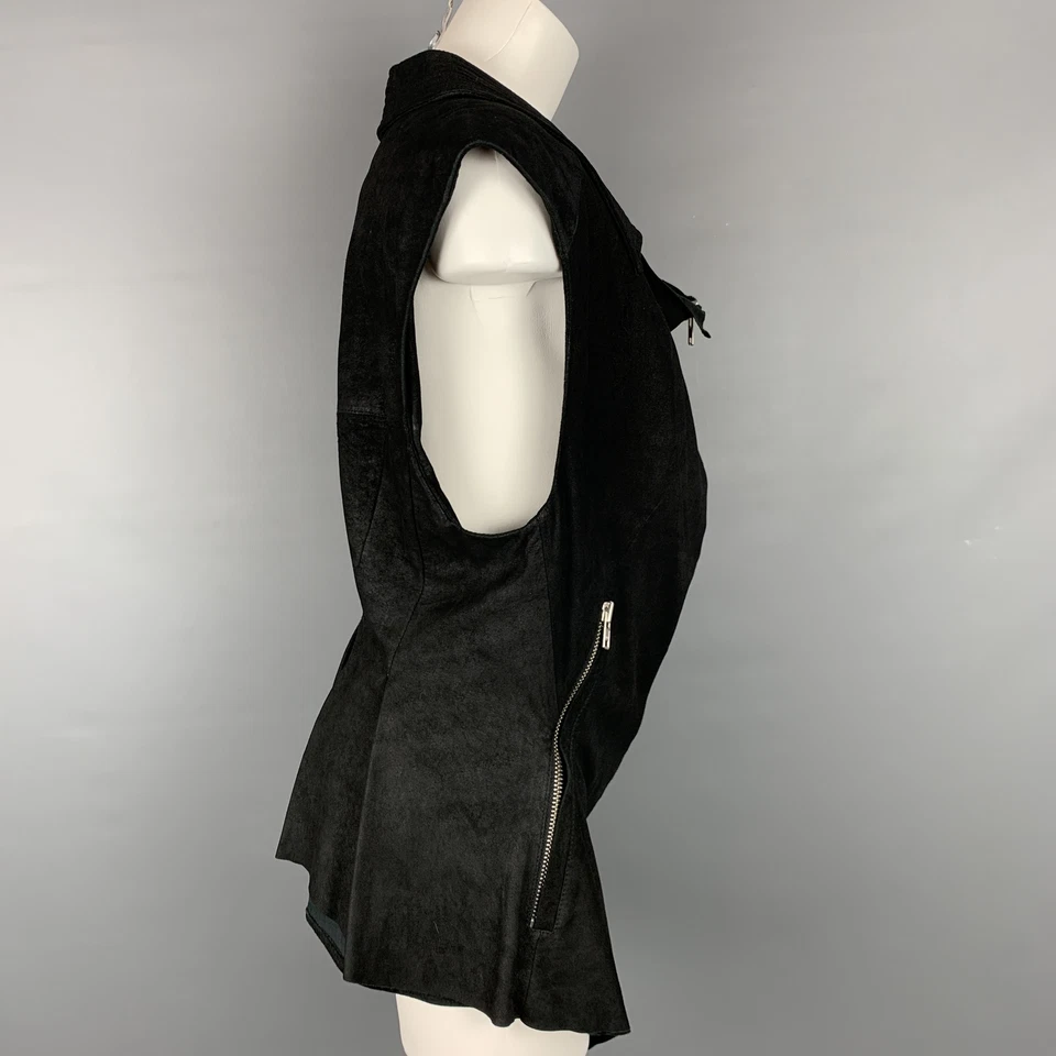 Chaleco HAIDER ACKERMANN Talla S Gamuza Negro con Cremallera Foto 2 de 4