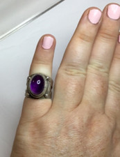 Amethyst and Sterling Ring, Size 6