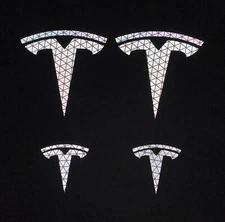 Tesla Logo Reflective Stickers Decals Reflector Pack