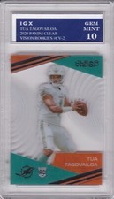 TUA TAGOVAILOA ROOKIE CARD Miami Dolphins 2020 CLEAR VISION RC Grade GEM MINT 10