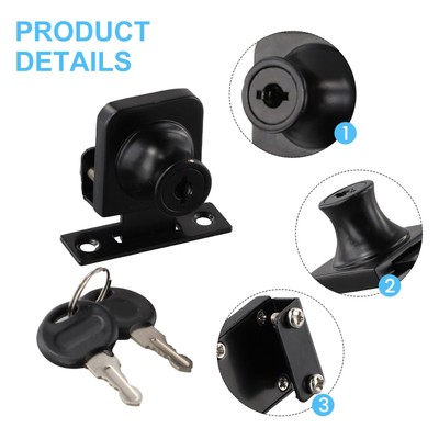 Metal Showcase Display Cabinet Sliding Glass Door Lock+ 2pcs Key For 5-8mm Glass