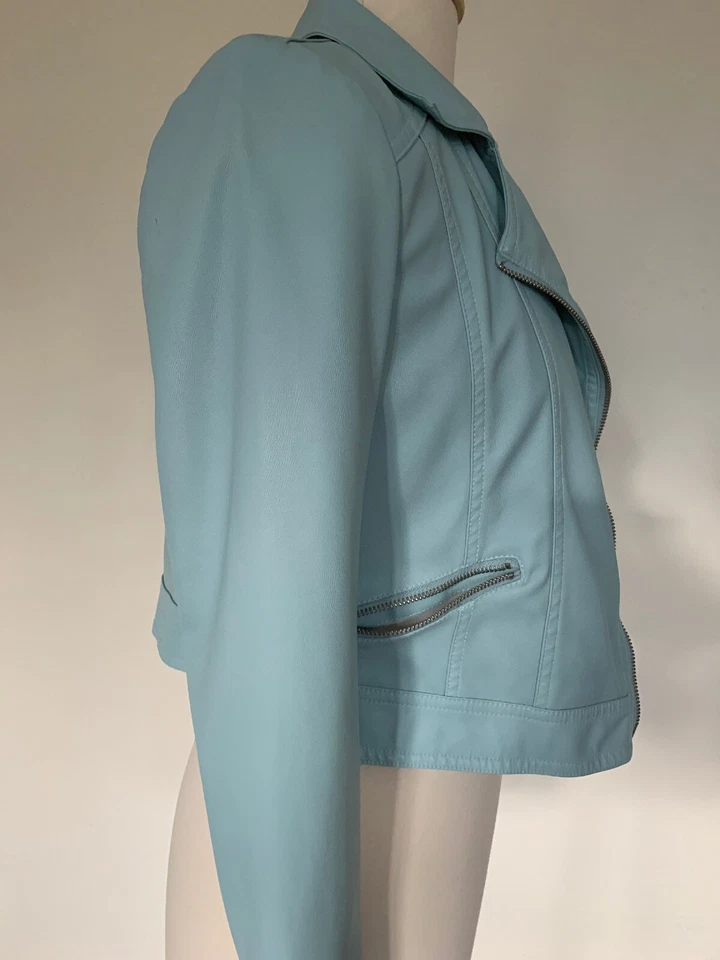 Chaqueta Moto GB Pequeña Robin Color Huevo Imitación Cuero Nueva Foto 2 de 4