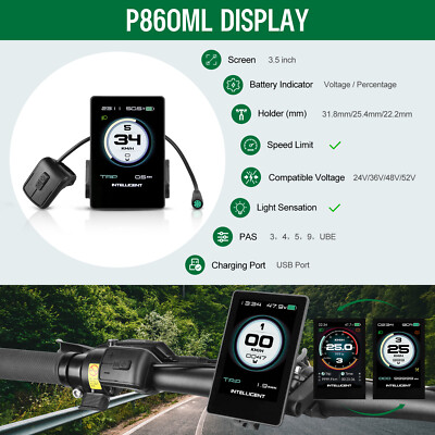 P860ML LCD Colorful Display BAFANG BBS01 BBS02 BBS-HD Mid Drive Motor Speedmeter