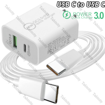 For Android Samsung Google QC PD 20W Wall Power Adapter USB C Fast Charger Cable