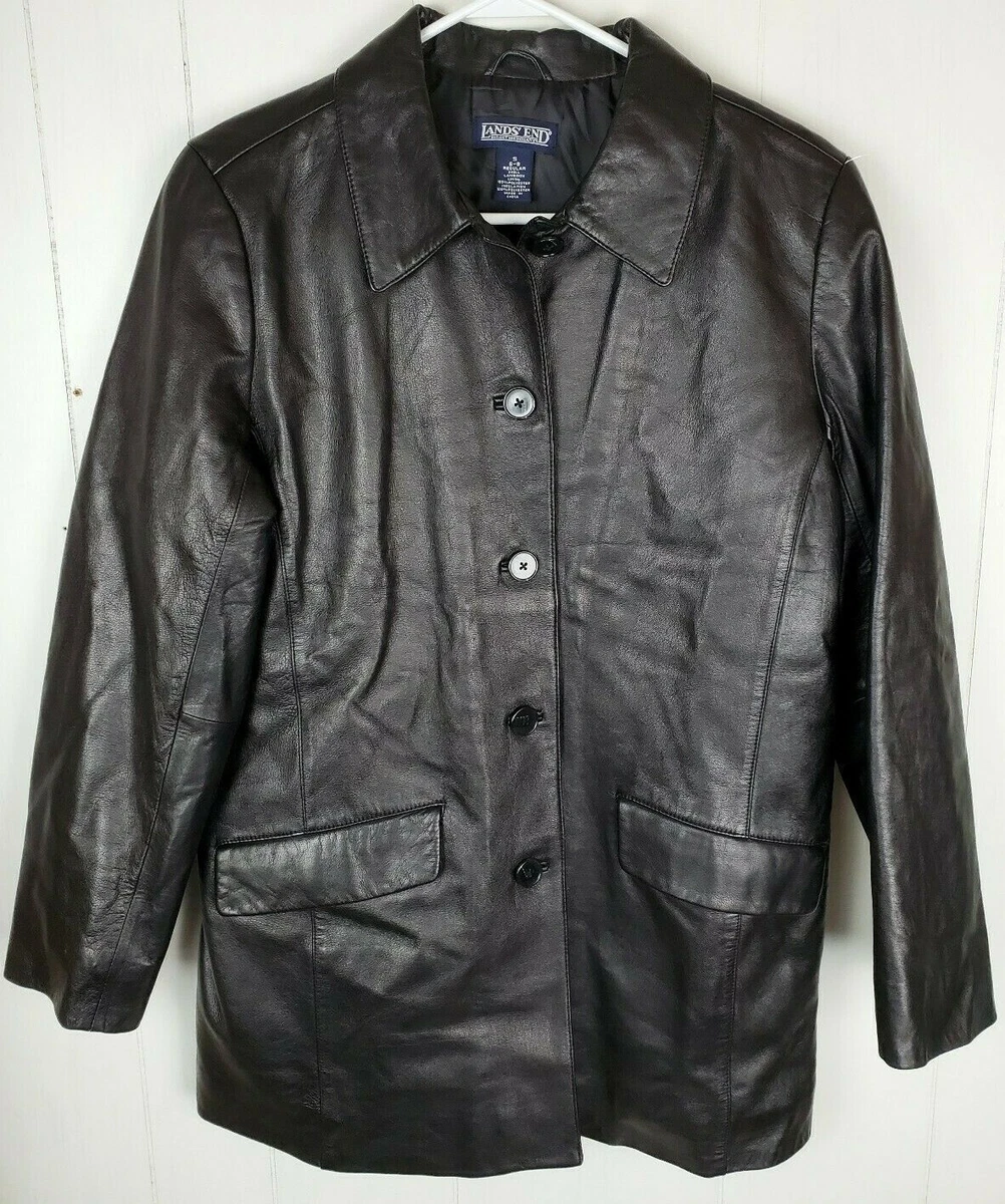Lands end leather best sale jacket