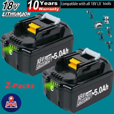 BONACELL 2X for Makita 18V 5.0Ah LXT Li-ion Battery BL1830 BL1840 BL1850 BL1860 Batteries