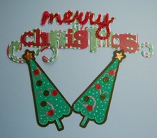 Merry Christmas  Christmas Tree Die Cuts, Ready to Scrapbook